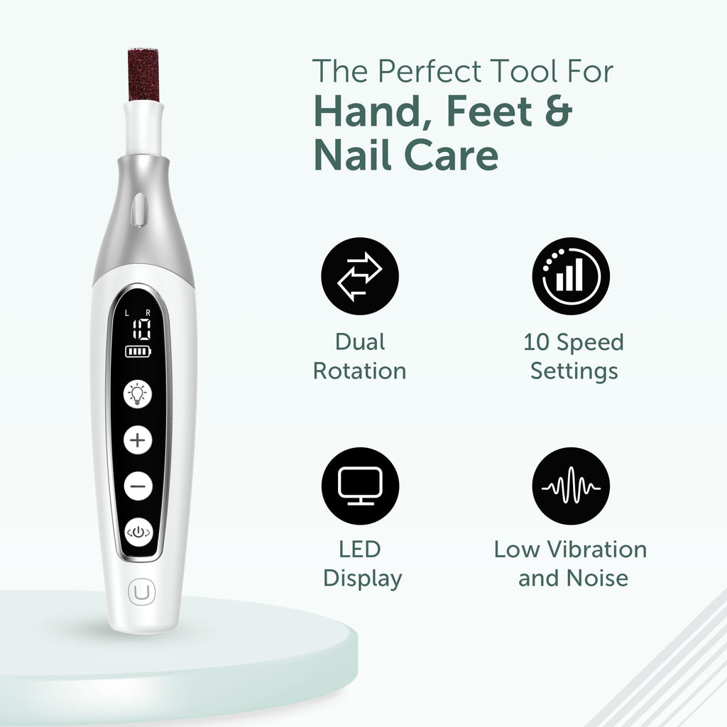 UTILYZE PediLux Pro: Cordless Professional Nail Drill & 32-Piece Manicure Pedicure Kit