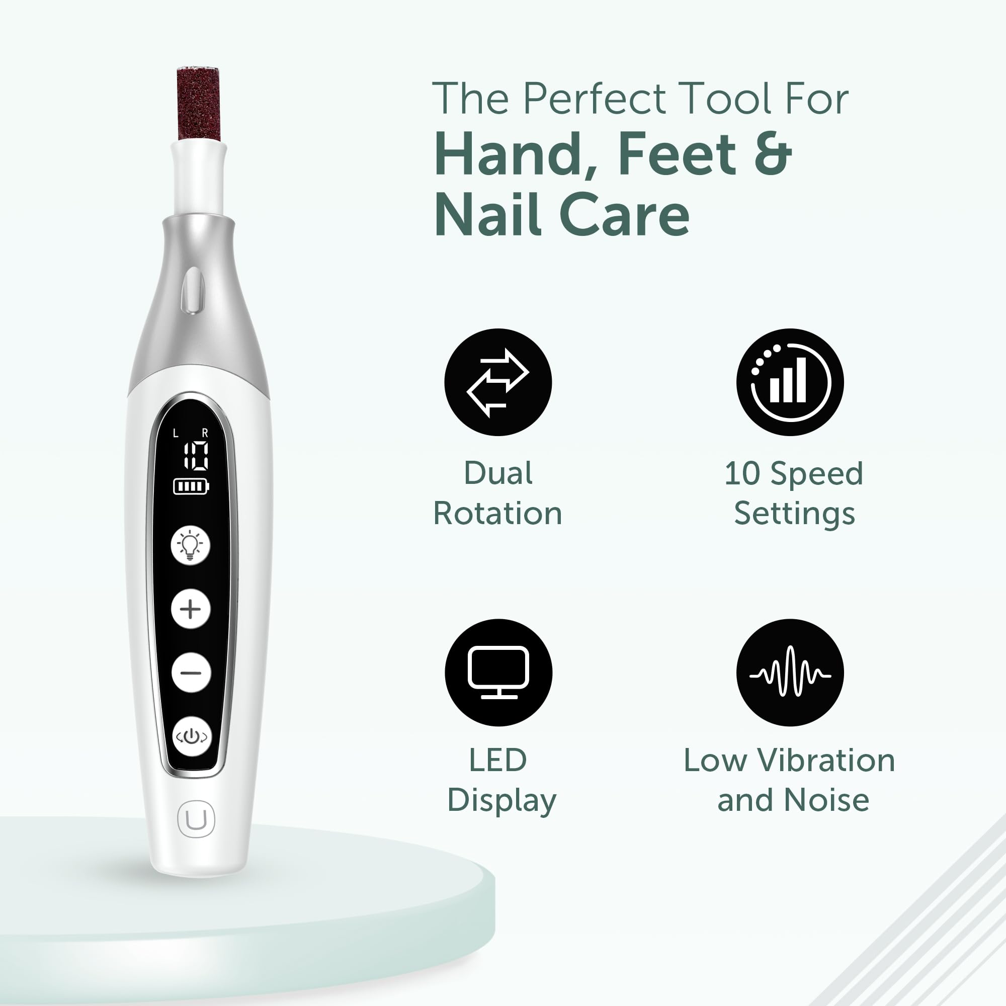 UTILYZE PediLux Pro: Cordless Professional Nail Drill & 32-Piece Manicure Pedicure Kit
