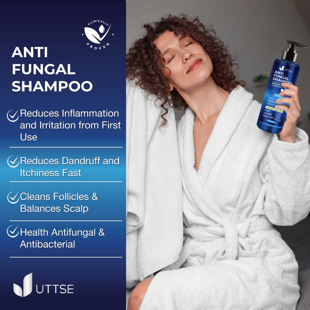 Uttse Anti-Fungal Shampoo for Scalp Psoriasis, Dandruff & Folliculitis — 300 mL