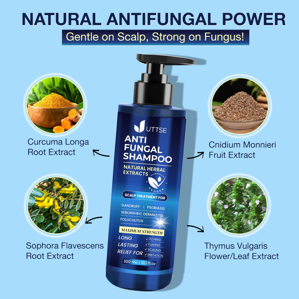 Uttse Anti-Fungal Shampoo for Scalp Psoriasis, Dandruff & Folliculitis — 300 mL