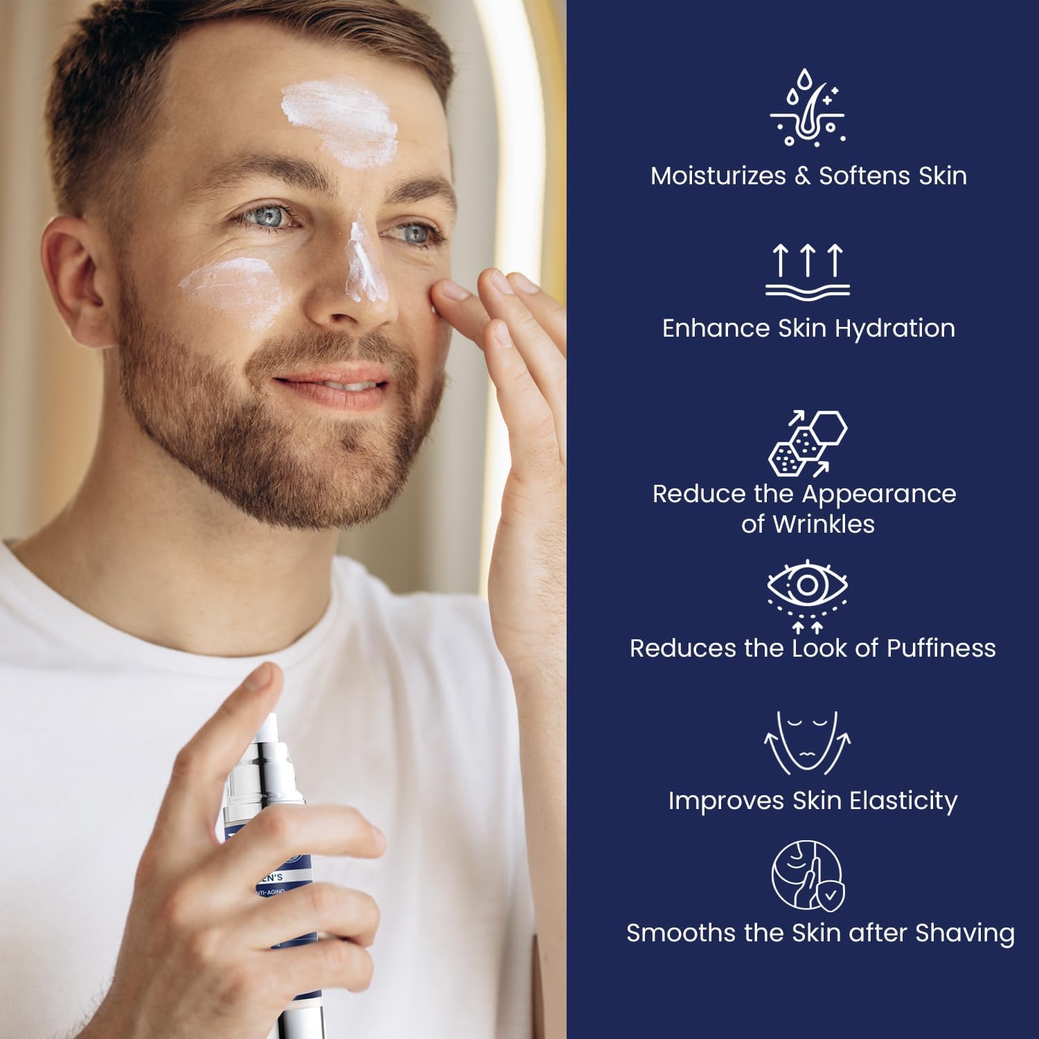 Uttse 6-in-1 Mens Face Moisturizer | Depuff, Brighten, Hydrate – Made in Korea