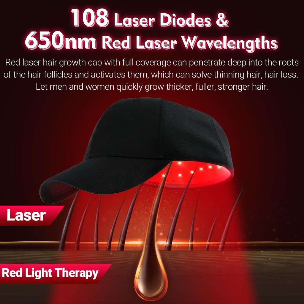UUPAS Hair Growth Device – FDA Cleared Laser Red Light Therapy Cap for Hair Regrowth