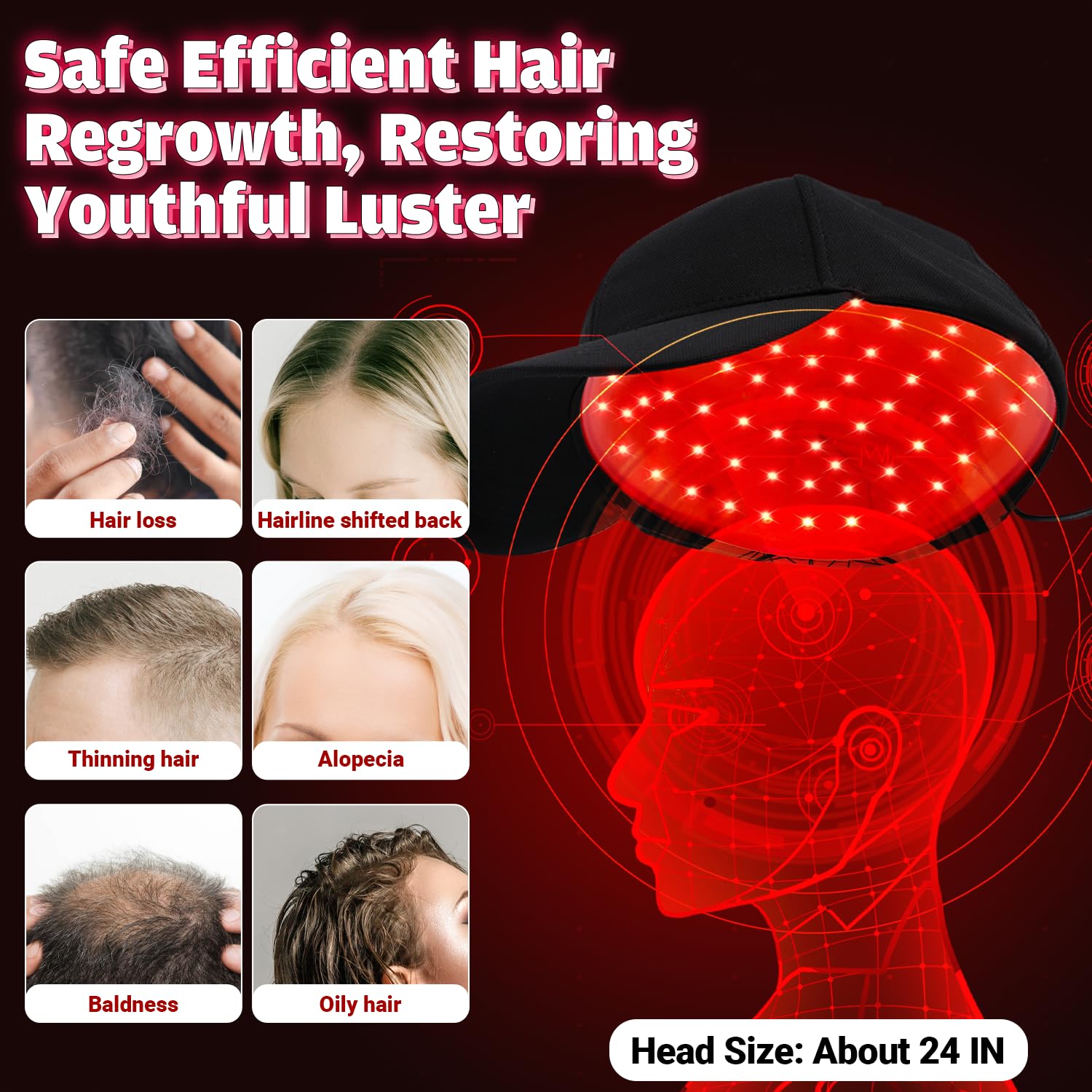 UUPAS Hair Growth Device – FDA Cleared Laser Red Light Therapy Cap for Hair Regrowth