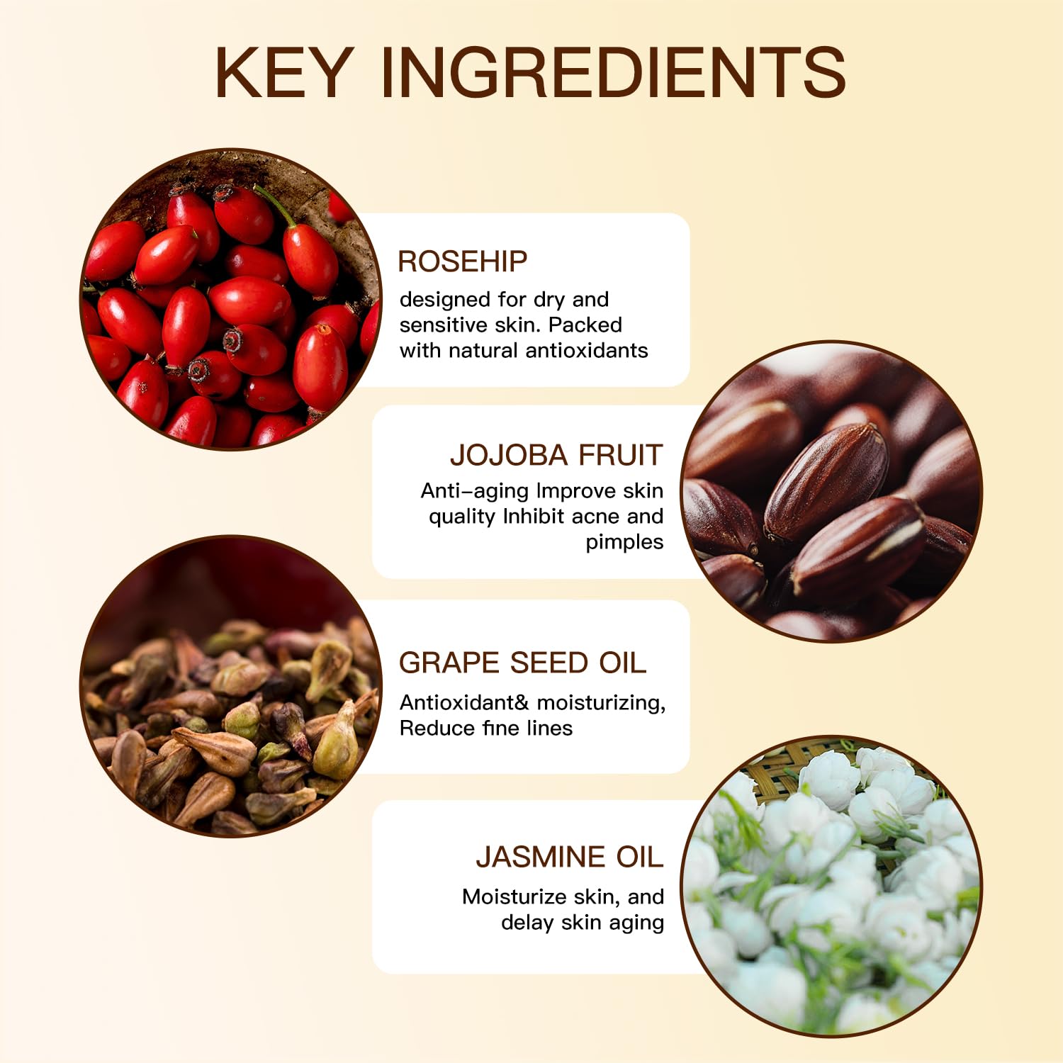UWPU Organic Rosehip Oil - Cold-Pressed Bakuchiol Facial Oil, 30ml