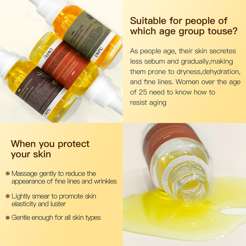 UWPU Organic Rosehip Oil - Cold-Pressed Bakuchiol Facial Oil, 30ml