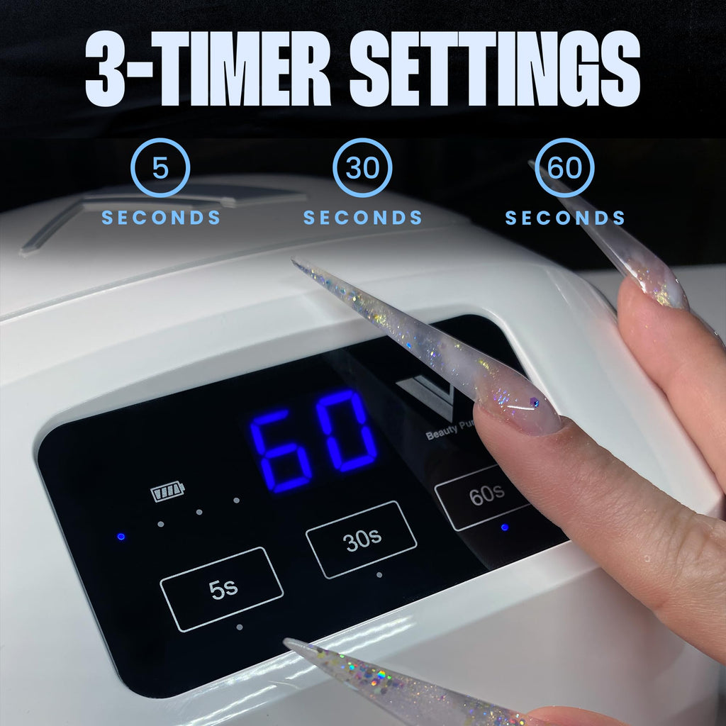 V Beauty Pure Cordless UV Nail Lamp White – 36W with 3 Timers