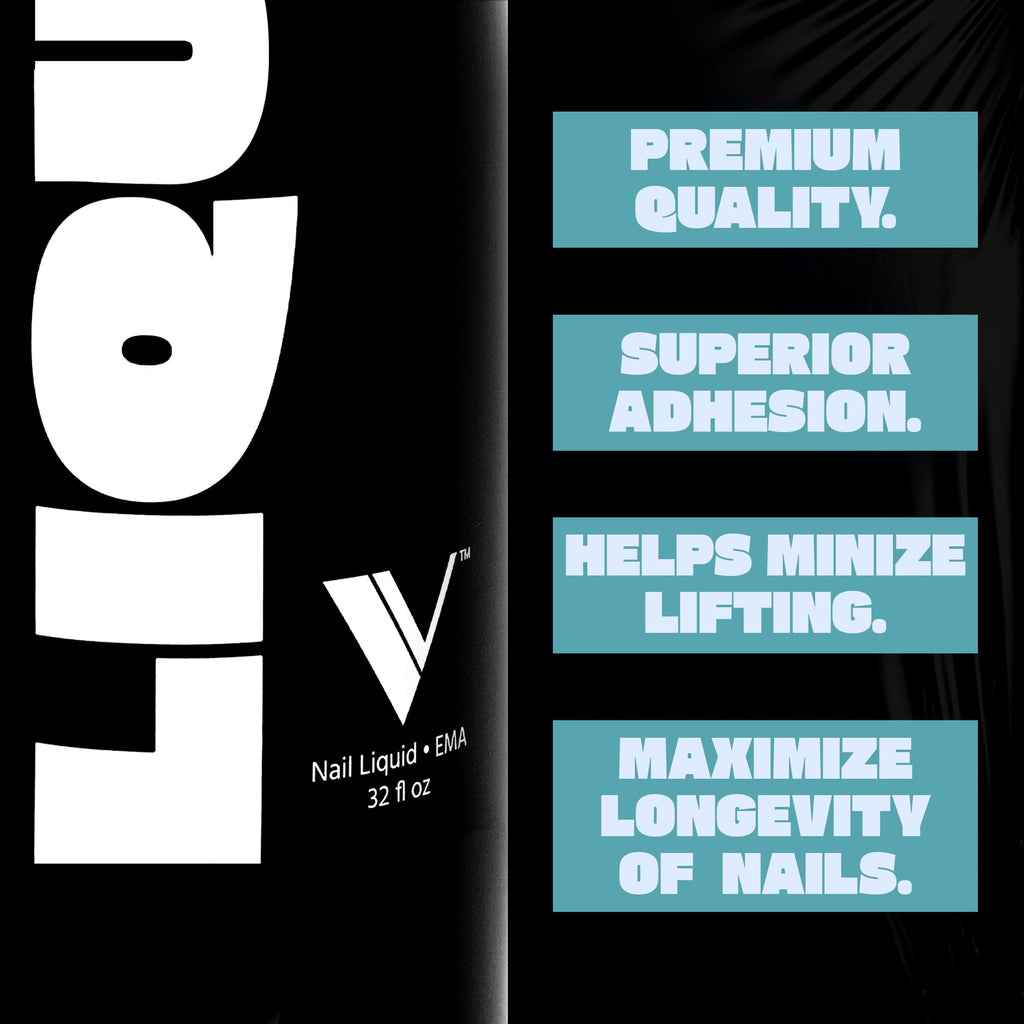 V Beauty Pure Monomer Acrylic Nail Liquid 32oz – Long-Lasting, Non-Yellowing, Smooth & Glossy Finish