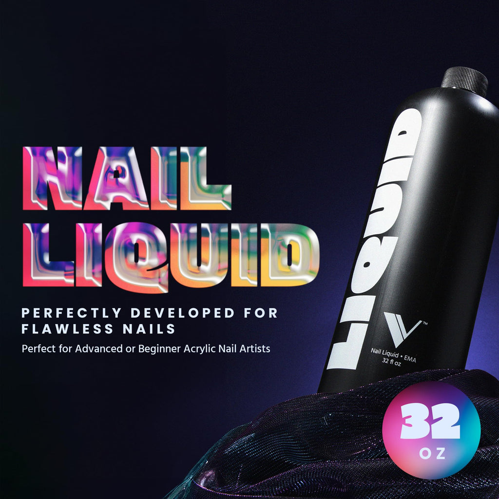 V Beauty Pure Monomer Acrylic Nail Liquid 32oz – Long-Lasting, Non-Yellowing, Smooth & Glossy Finish