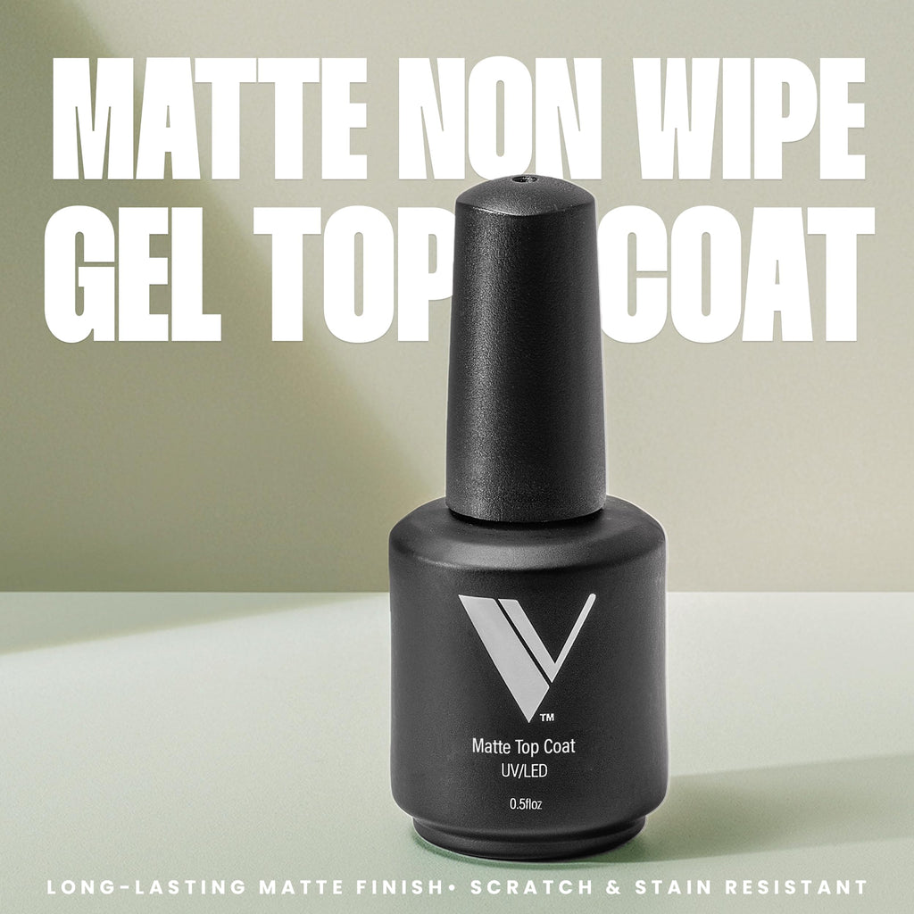 V Beauty Pure Non-Wipe Matte Top Coat – Long-Lasting, Chip-Resistant Gel Nail Polish Topcoat (15 ml)