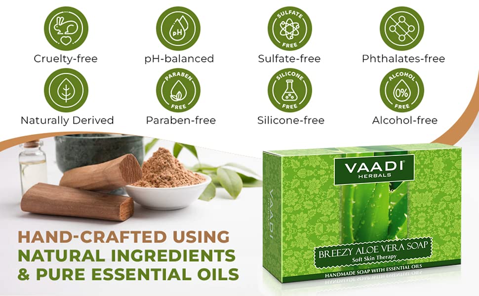 Vaadi Herbals Aloe Vera Soap – Pack of 8 x 75g | Two-Layer Formula with Aloe Vera & Honey