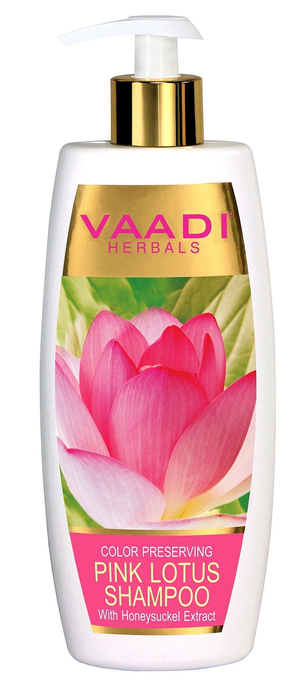 Vaadi Herbals Lotus with Honeysuckle Extract Shampoo – Color Preserving, All-Natural, Paraben & Sulfate Free