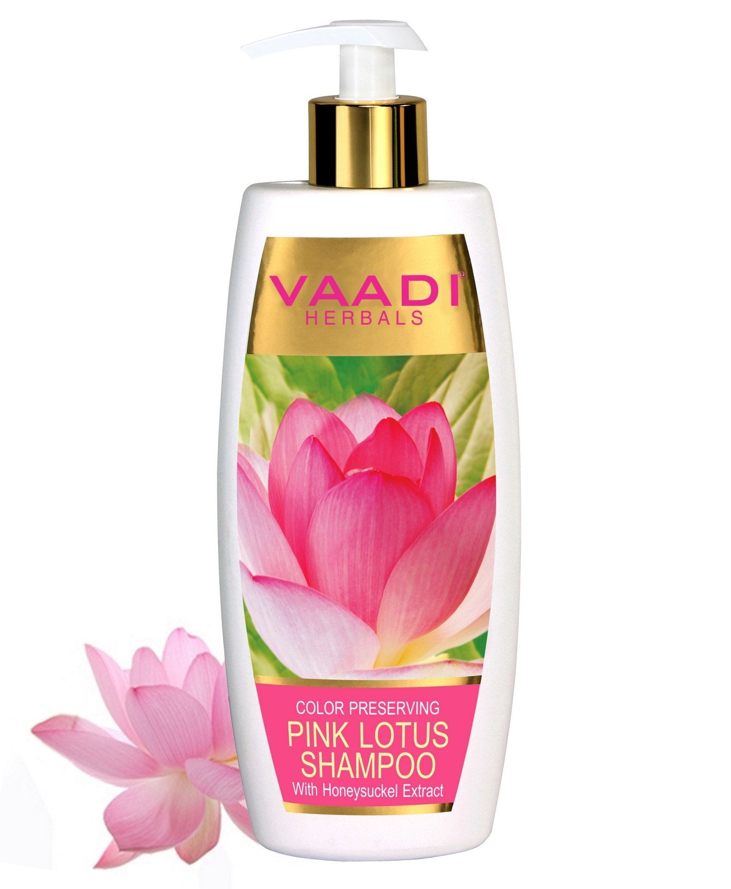 Vaadi Herbals Lotus with Honeysuckle Extract Shampoo – Color Preserving, All-Natural, Paraben & Sulfate Free