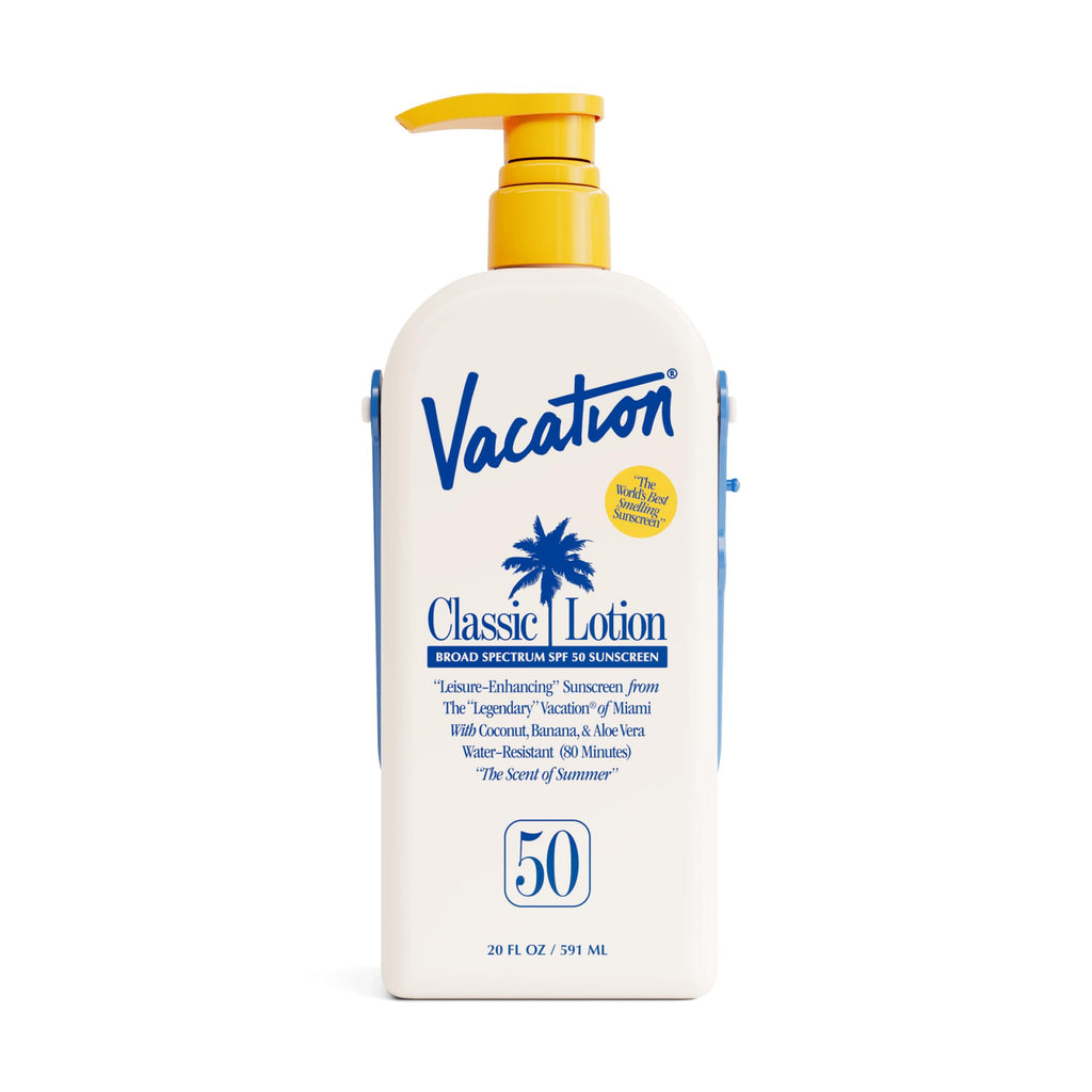VACATION Classic Lotion SPF 50 Sun Jug – 20oz Bulk Sunscreen with Pump | Vegan & Water-Resistant
