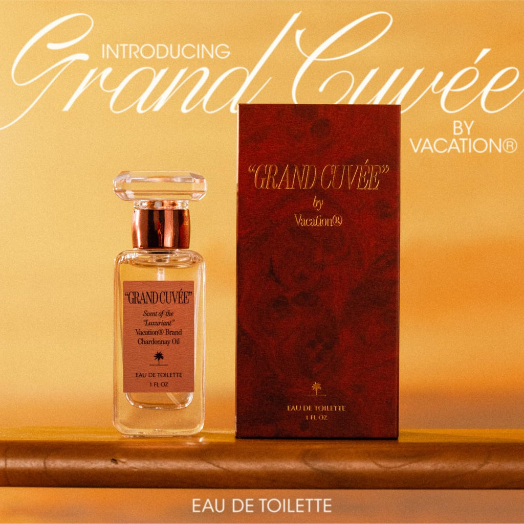 VACATION Grand Cuvée Eau de Toilette – Unisex Summer Scent with Argan, Peach & Vanilla (1 oz)