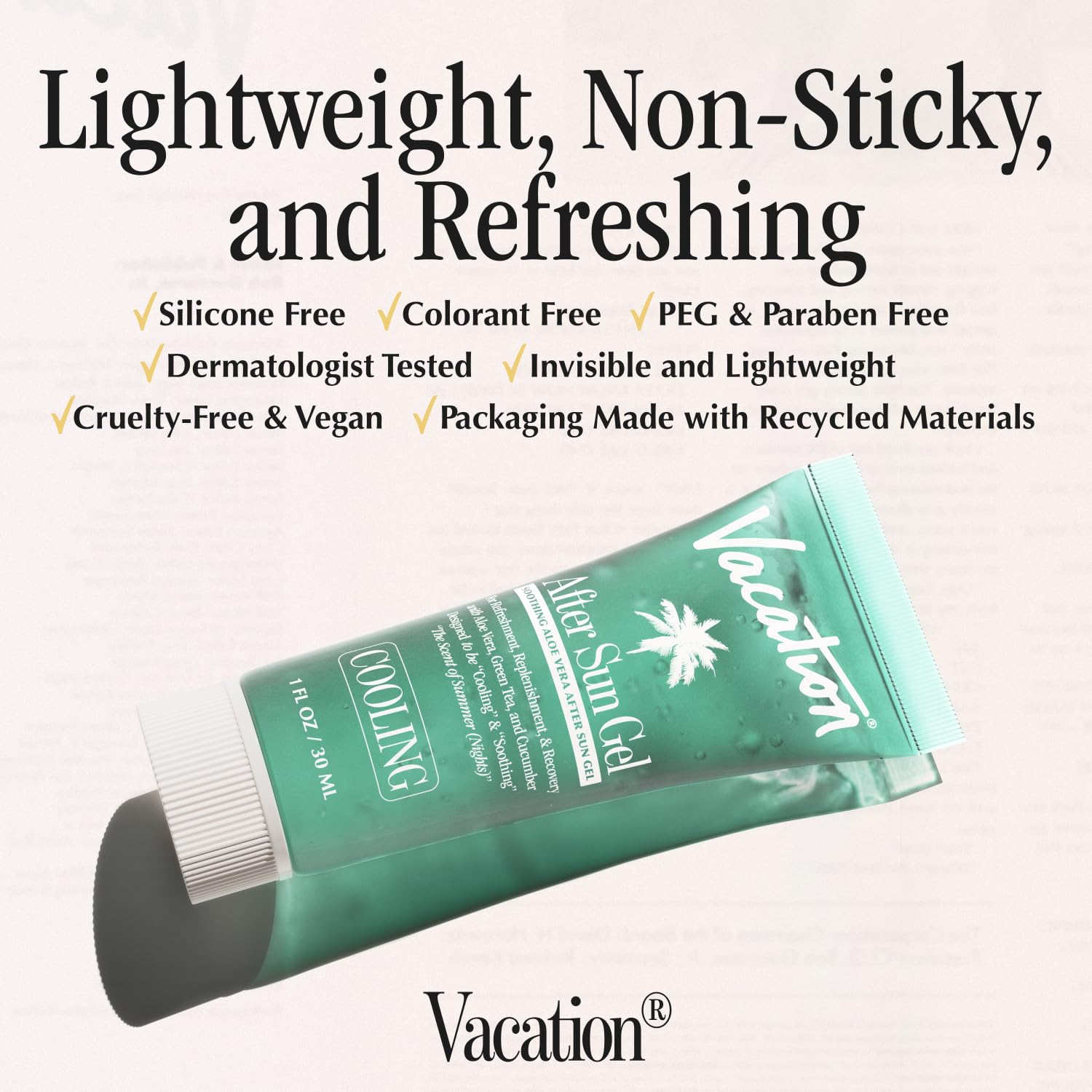 VACATION Mini After Sun Gel – Travel-Size Aloe Vera Gel for Hydration & Cooling (6-Pack)