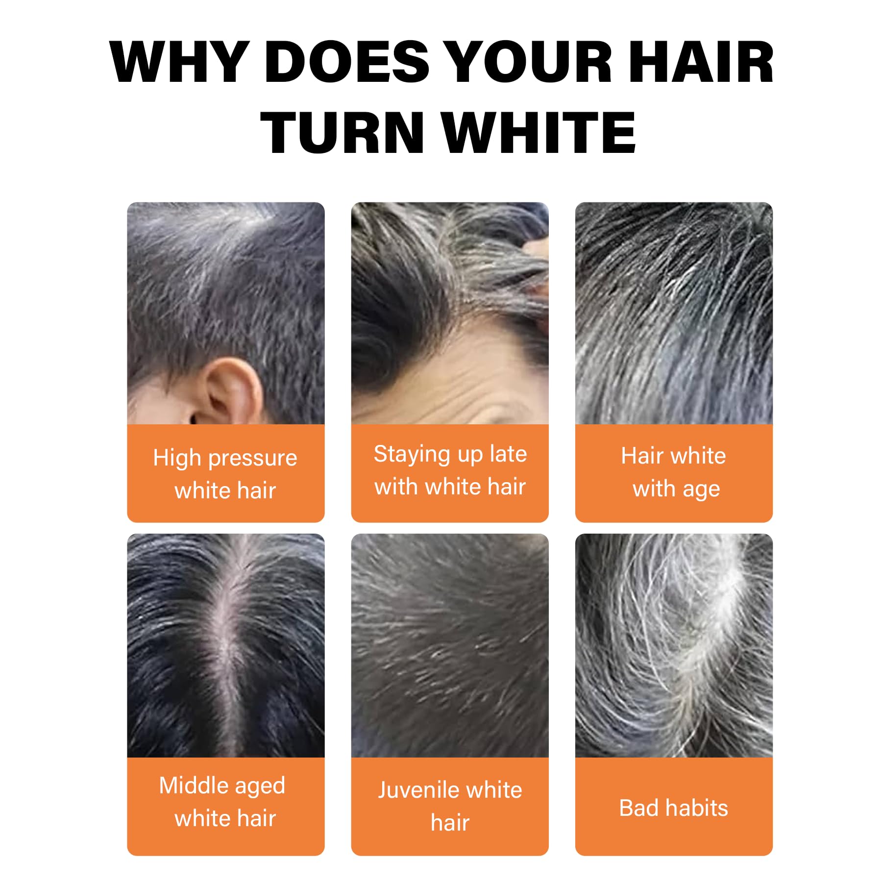 VAEYAE Herbal Gray Hair Reverse Spray - Darkening and Growth Support for Thinning Hair