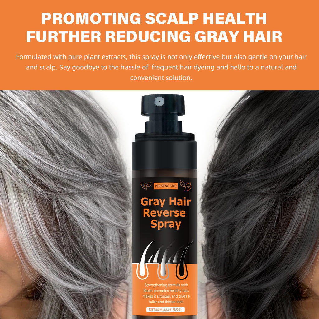 VAEYAE Herbal Gray Hair Reverse Spray - Darkening and Growth Support for Thinning Hair