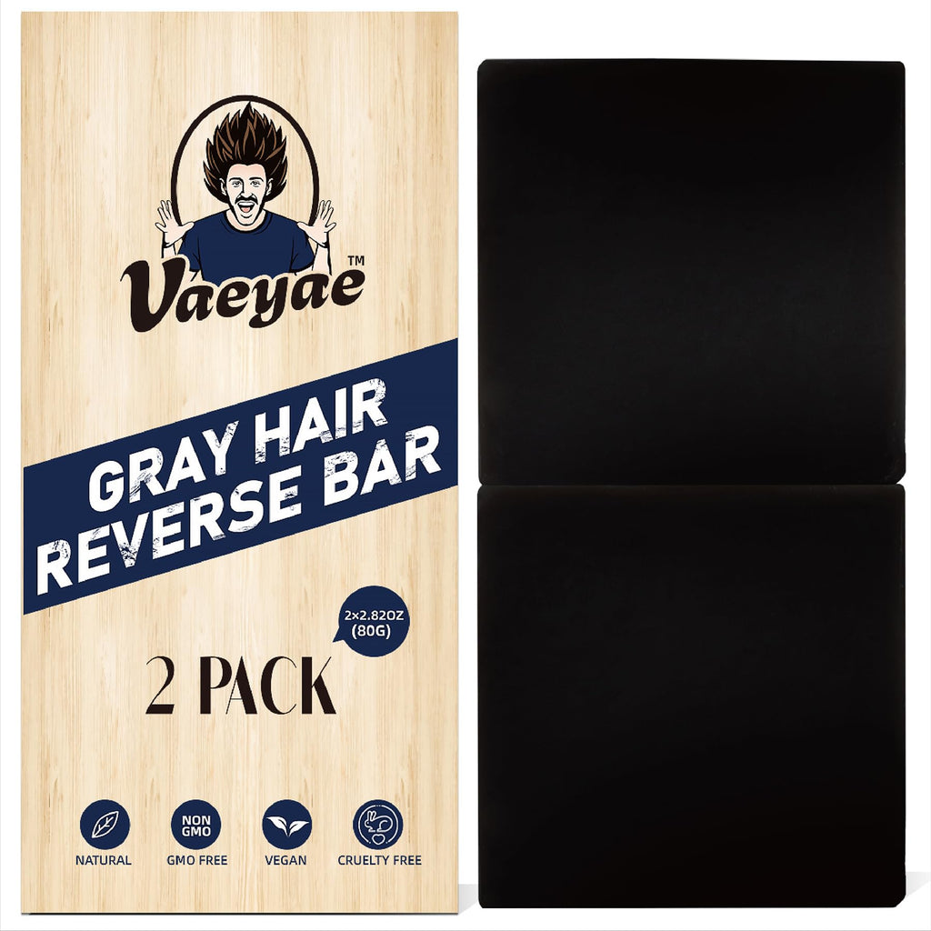 VAEYAE Gray Hair Reverse Bar – 2-in-1 Shampoo & Conditioner (2 Pcs) for Darker, Thicker Hair