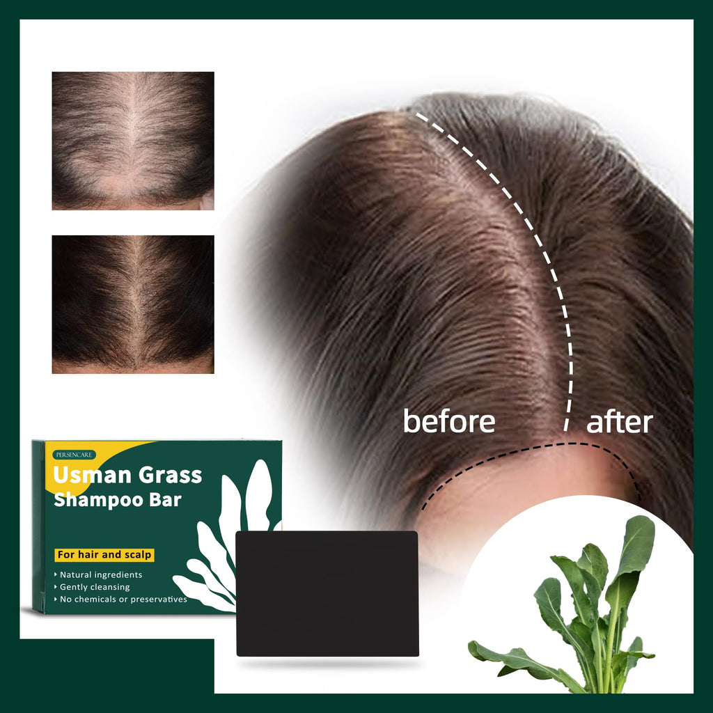 VAEYAE Usman Grass Shampoo Bar – Gray Hair Thickening & Growth (2 Pcs)