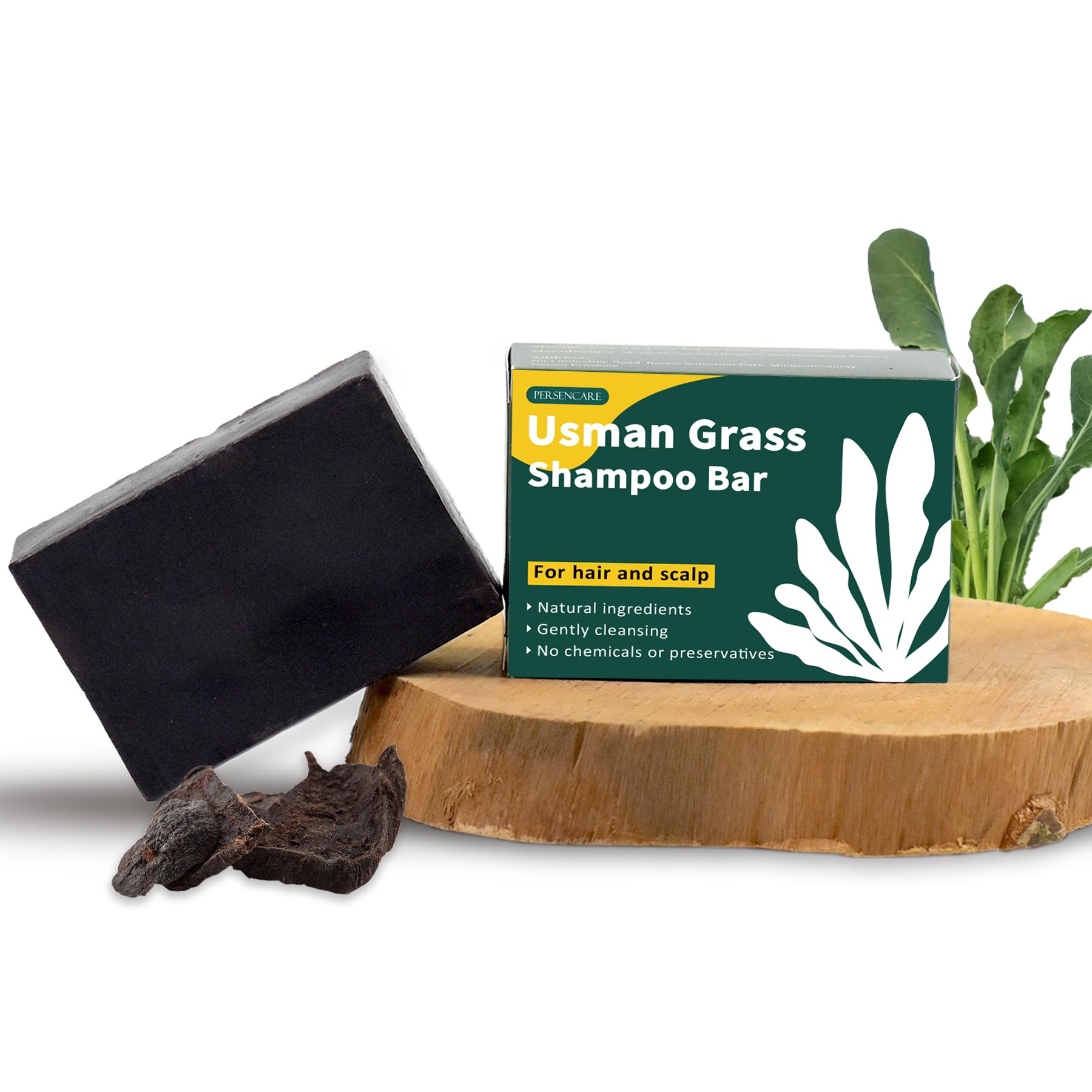 VAEYAE Usman Grass Shampoo Bar – Gray Hair Thickening & Growth (2 Pcs)
