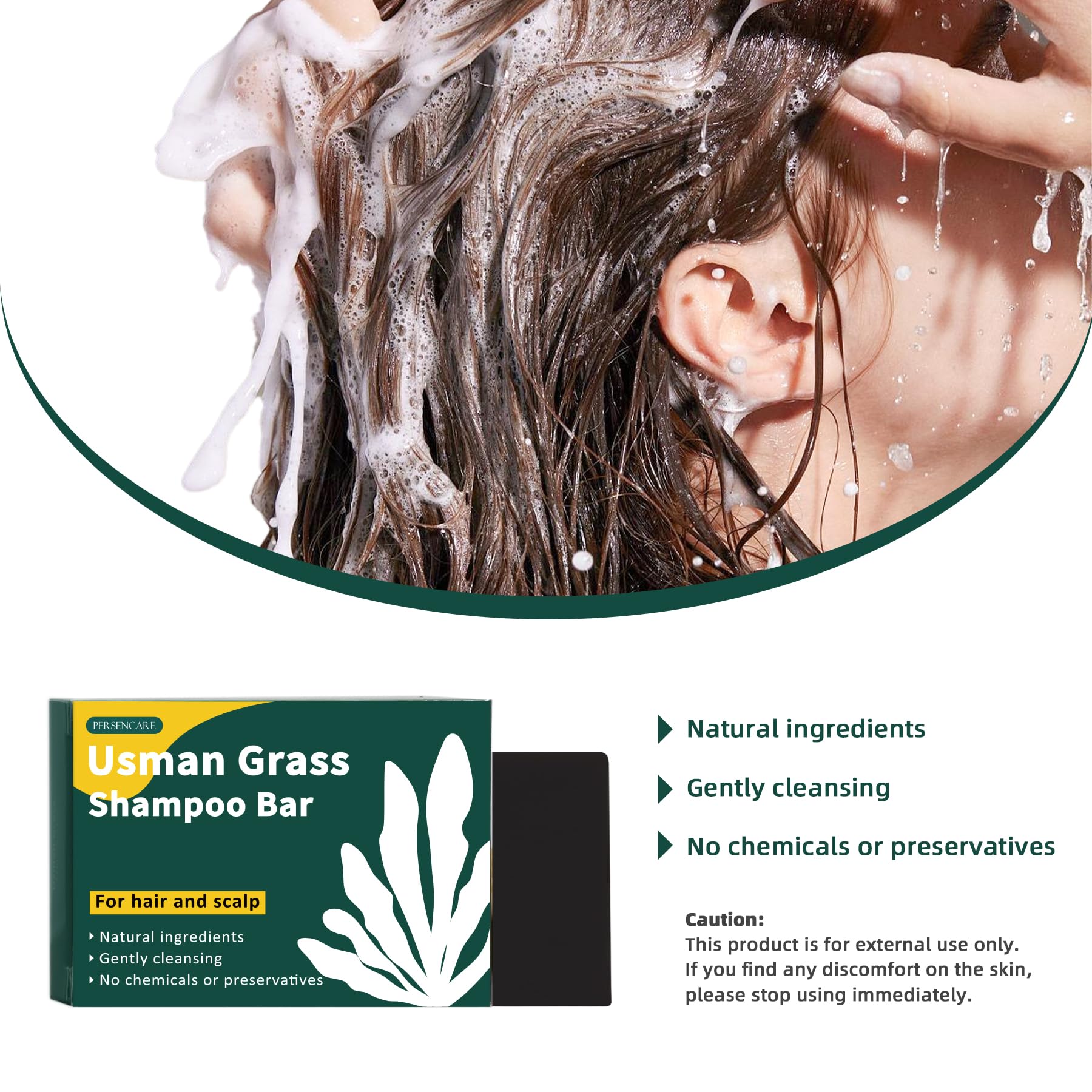 VAEYAE Usman Grass Shampoo Bar – Gray Hair Thickening & Growth (2 Pcs)