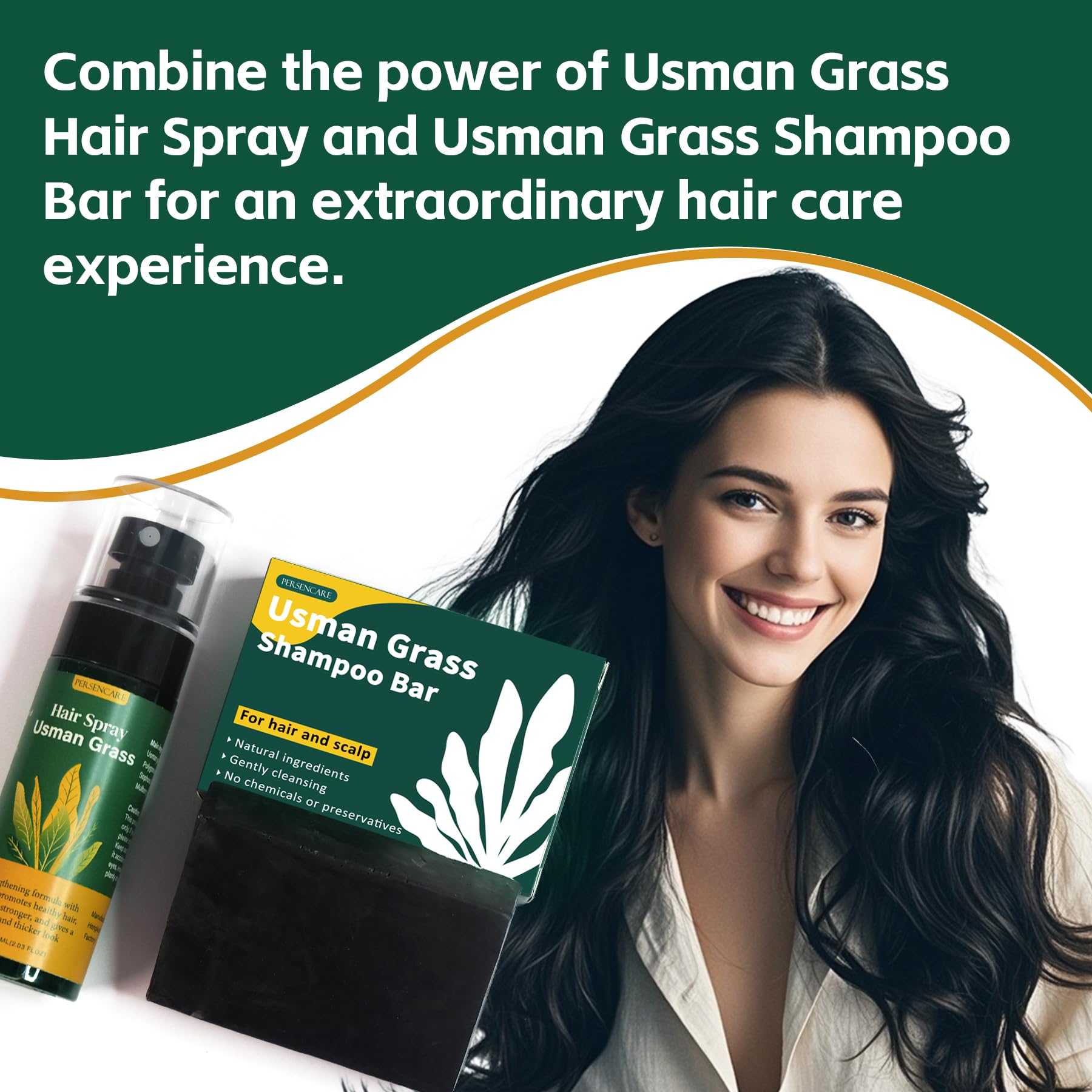VAEYAE Usman Shampoo Bar + Spray Set — Hair Thickening, Darkening & Scalp Care