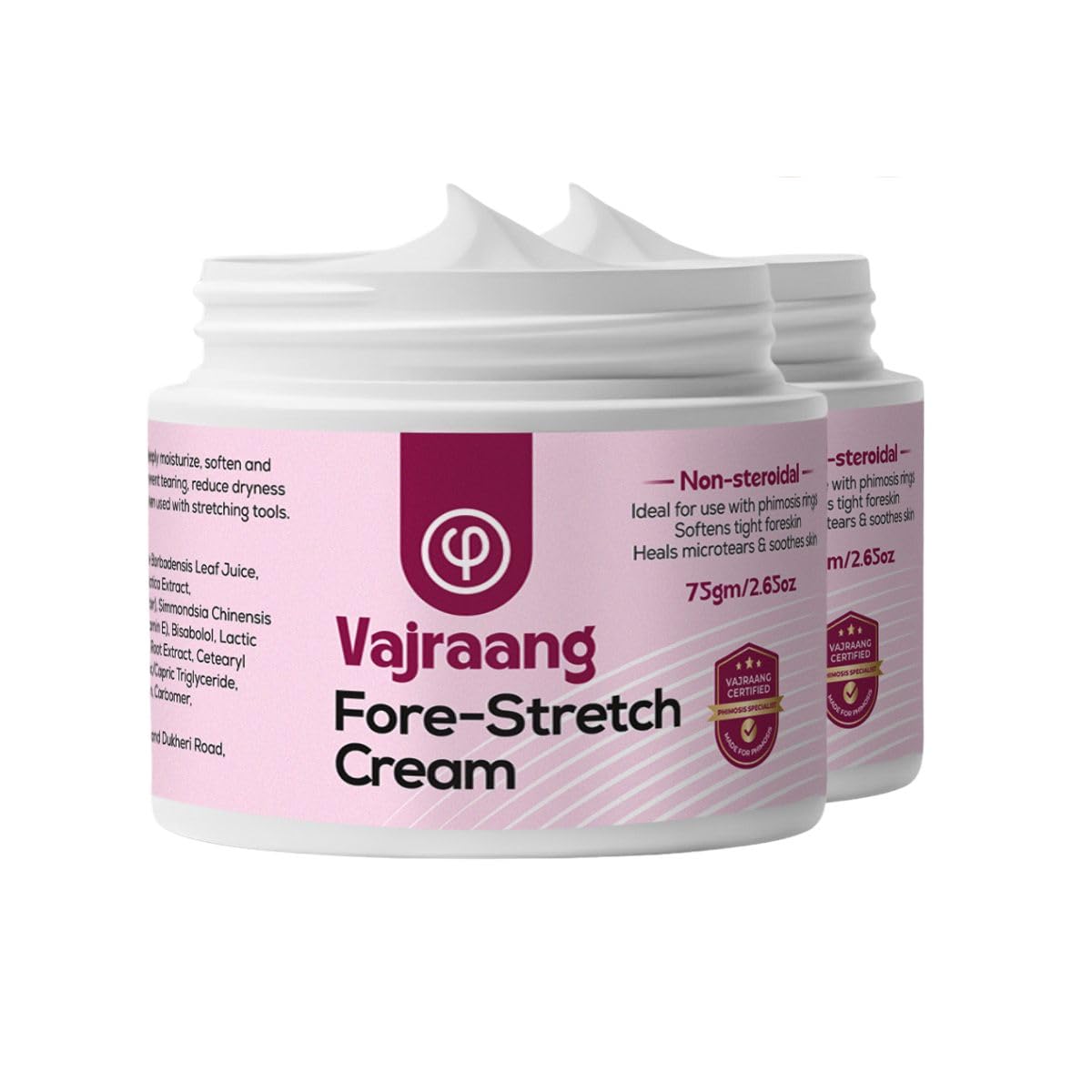 Vajraang Fore-stretch Cream – Phimosis Relief, Natural Ayurvedic Formula, 2.65 fl oz