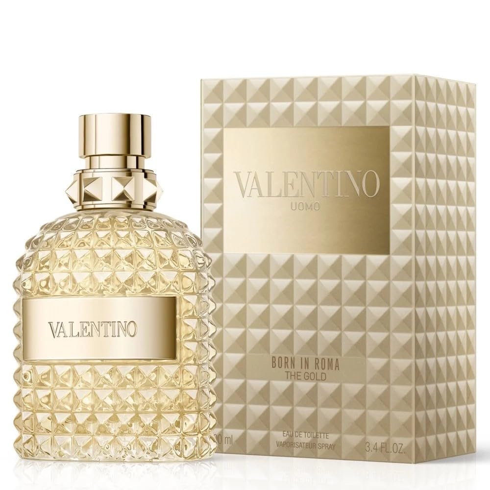 Valentino Uomo Born In Roma Gold EDT 3.4 oz for Men | Amber Woody Fragrance