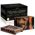 VALITIC Charcoal Kojic Acid Turmeric Black Soap Bar – 2 Pack with Holder