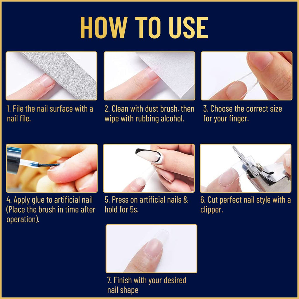 VALITIC Strong Nail Glue & Strengthener – Quick-Dry Brush-On Gel for Acrylic & Press-On Nails (3 Pack)