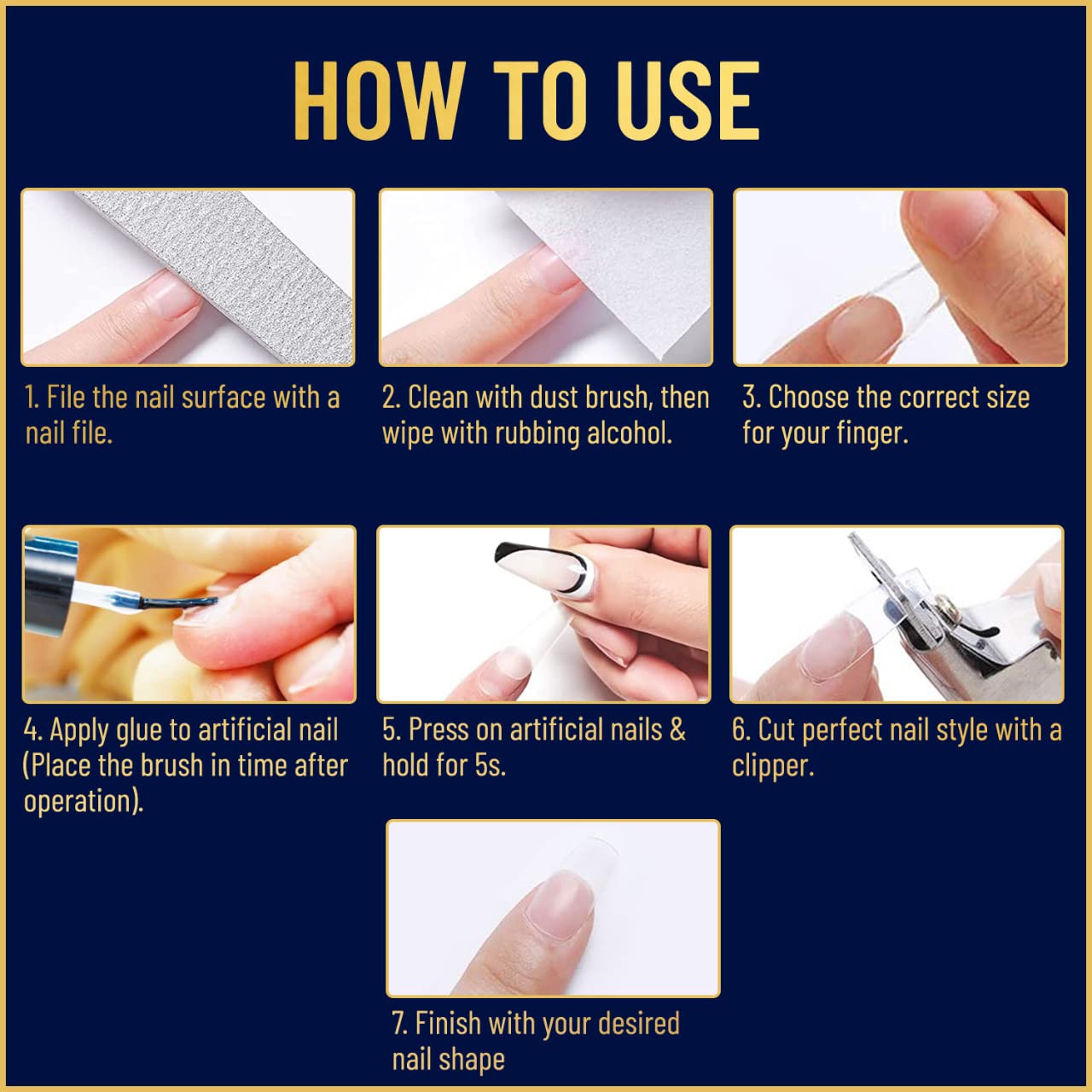 VALITIC Strong Nail Glue & Strengthener – Quick-Dry Brush-On Gel for Acrylic & Press-On Nails (3 Pack)