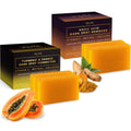 VALITIC Papaya & Turmeric Kojic Acid Soap Bundle – Dark Spot Corrector with Vitamin C, Hyaluronic Acid, Collagen – Papaya 2 Pack & Kojic 2 Pack