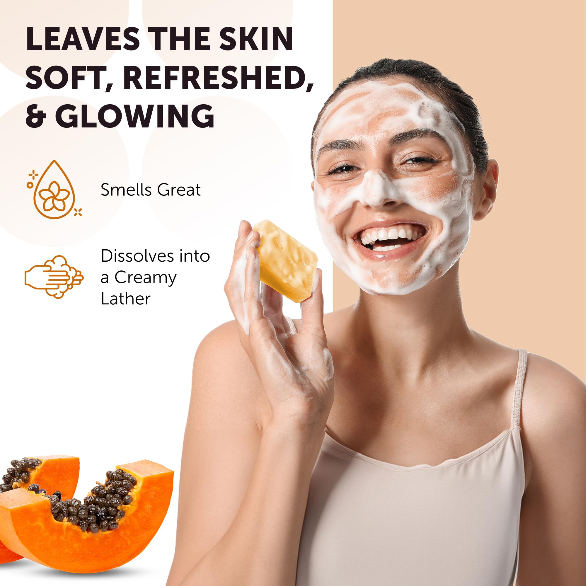 VALITIC Papaya & Turmeric Kojic Acid Soap Bundle – Dark Spot Corrector with Vitamin C, Hyaluronic Acid, Collagen – Papaya 2 Pack & Kojic 2 Pack