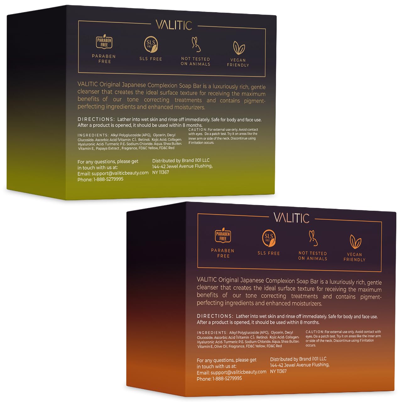 VALITIC Papaya & Turmeric Kojic Acid Soap Bundle – Dark Spot Corrector with Vitamin C, Hyaluronic Acid, Collagen – Papaya 2 Pack & Kojic 2 Pack