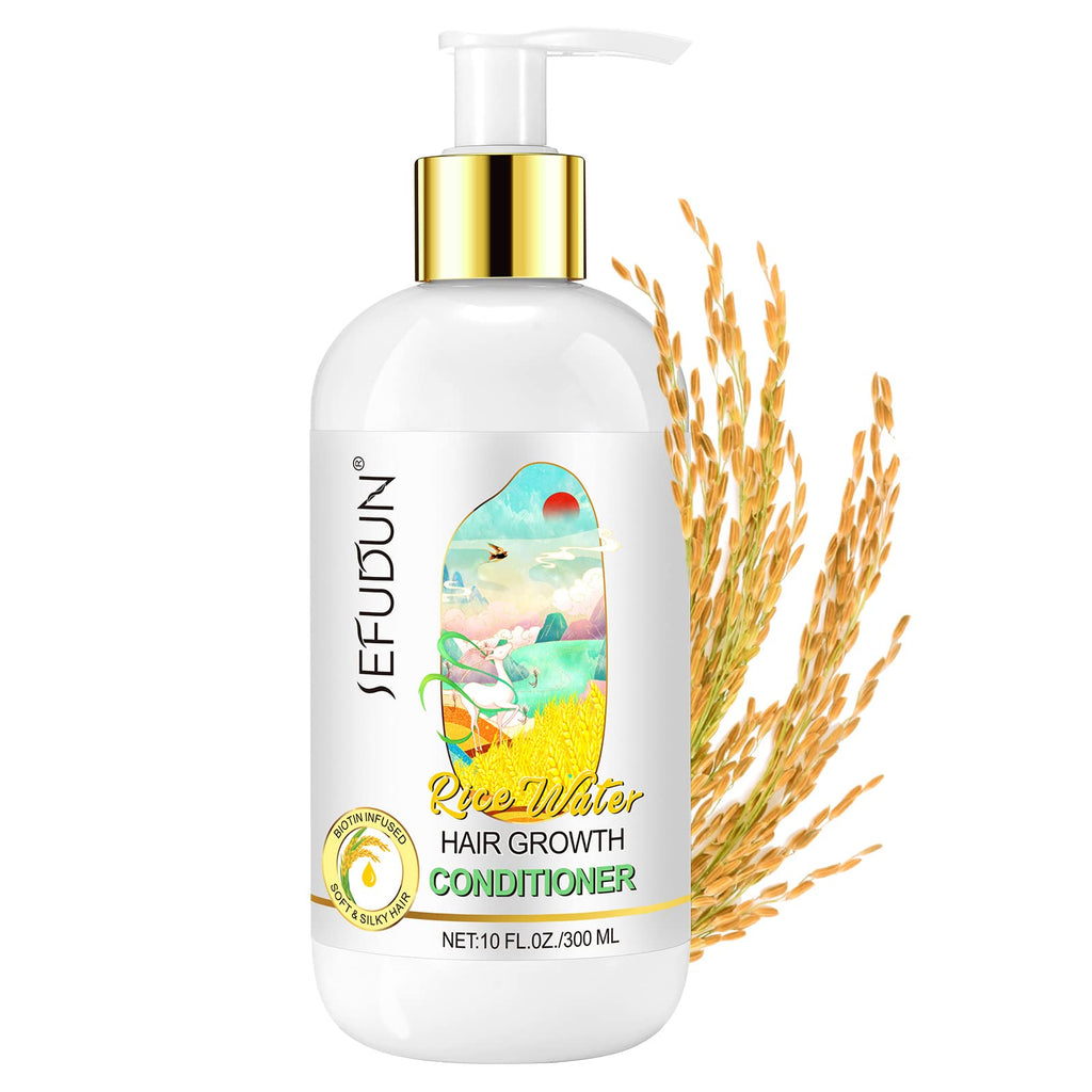 Valleylux Rice Water Hair Growth Conditioner with Biotin – 10 fl oz | Strength, Volume & Shine