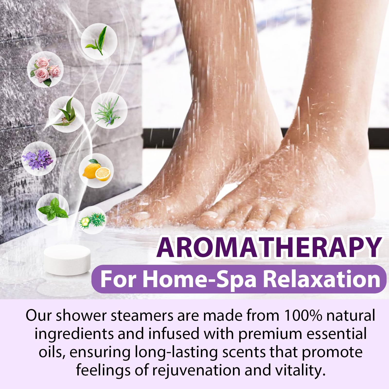 Valleylux 16-Pack Shower Steamers — 8 Scents for Home Spa Relaxation