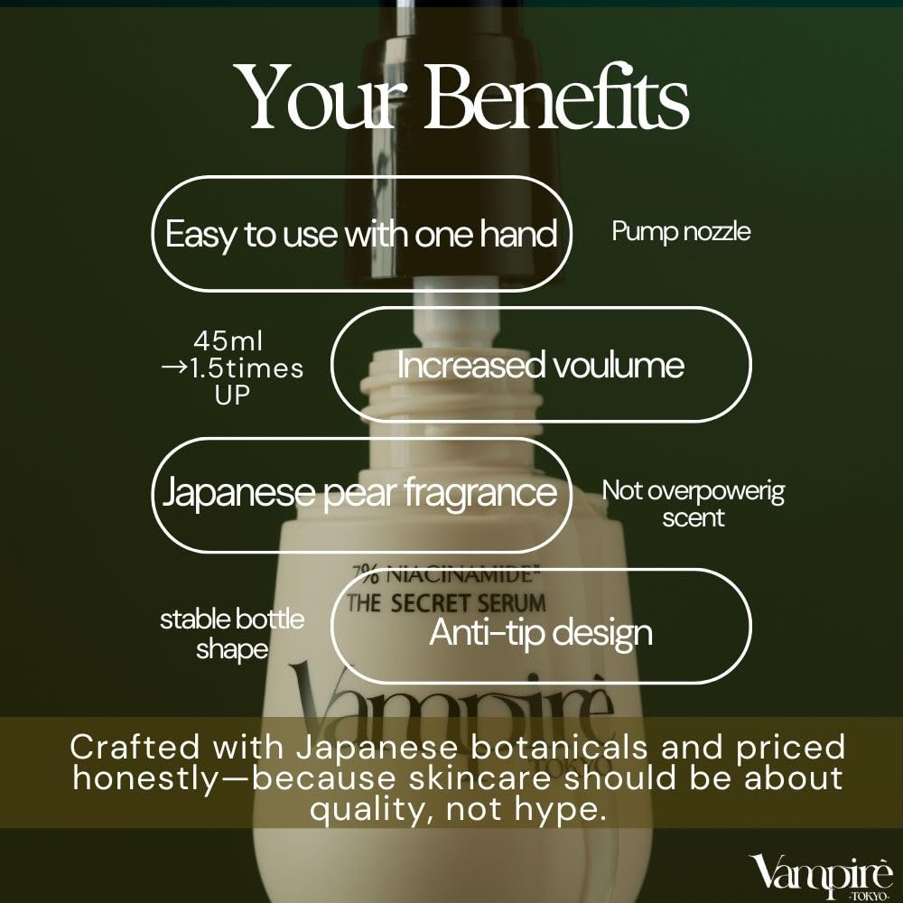 Vampire TOKYO The Secret Serum – Niacinamide Serum 7% (45 mL) Made in Japan
