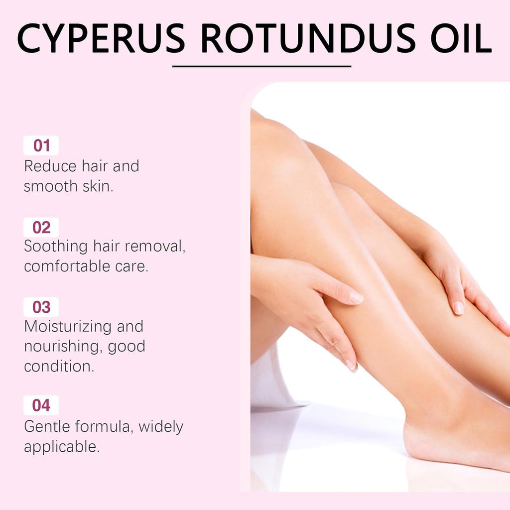 VANCON Hair Removal Oil & Inhibitor | Natural Cyperus Rotundus for Slower Hair Regrowth, 60ml