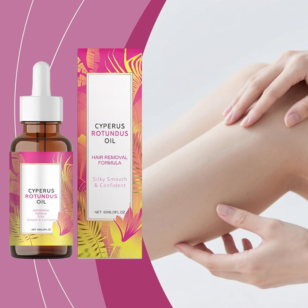 VANCON Hair Removal Oil & Inhibitor | Natural Cyperus Rotundus for Slower Hair Regrowth, 60ml