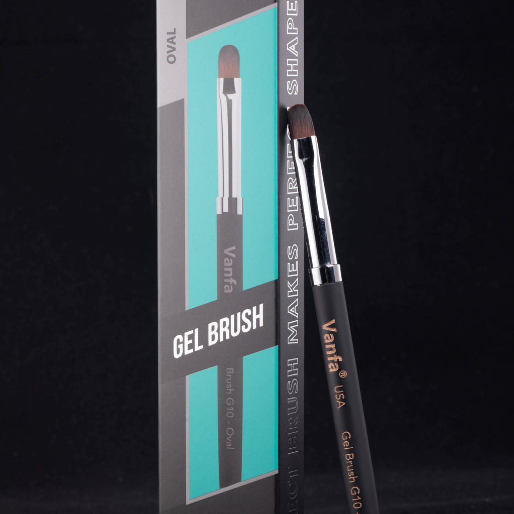 Vanfa Gel Nail Brush for Builder Gel, Polygel, HardGel | G10 Oval Head — Pack of 1