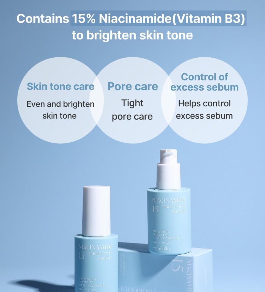 V'anhalla Niacinamide 15 Triple Power Booster – Lightweight, Hydrating Serum for Even Tone & Pore Refinement