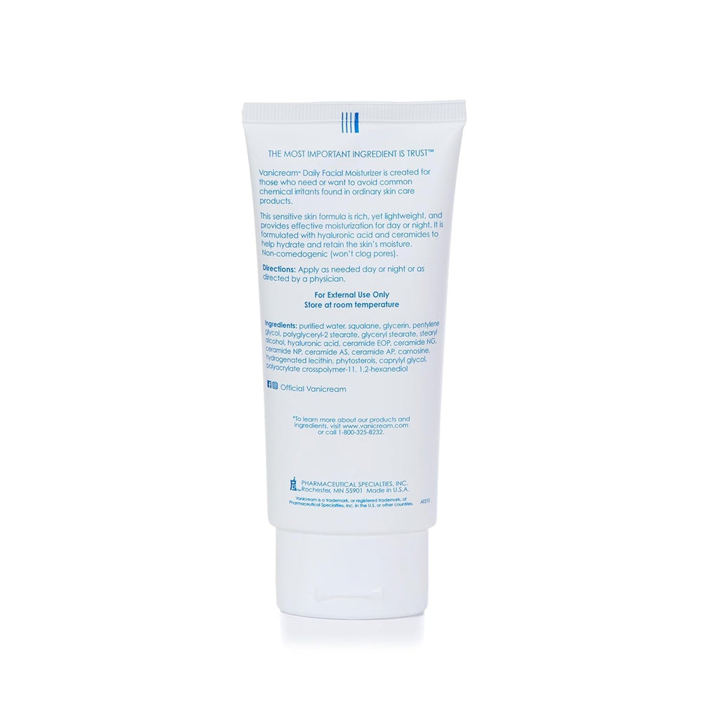 Vanicream Daily Facial Moisturizer with Ceramides & Hyaluronic Acid – Fragrance-Free, Sensitive Skin, 3 fl oz (Pack of 2)