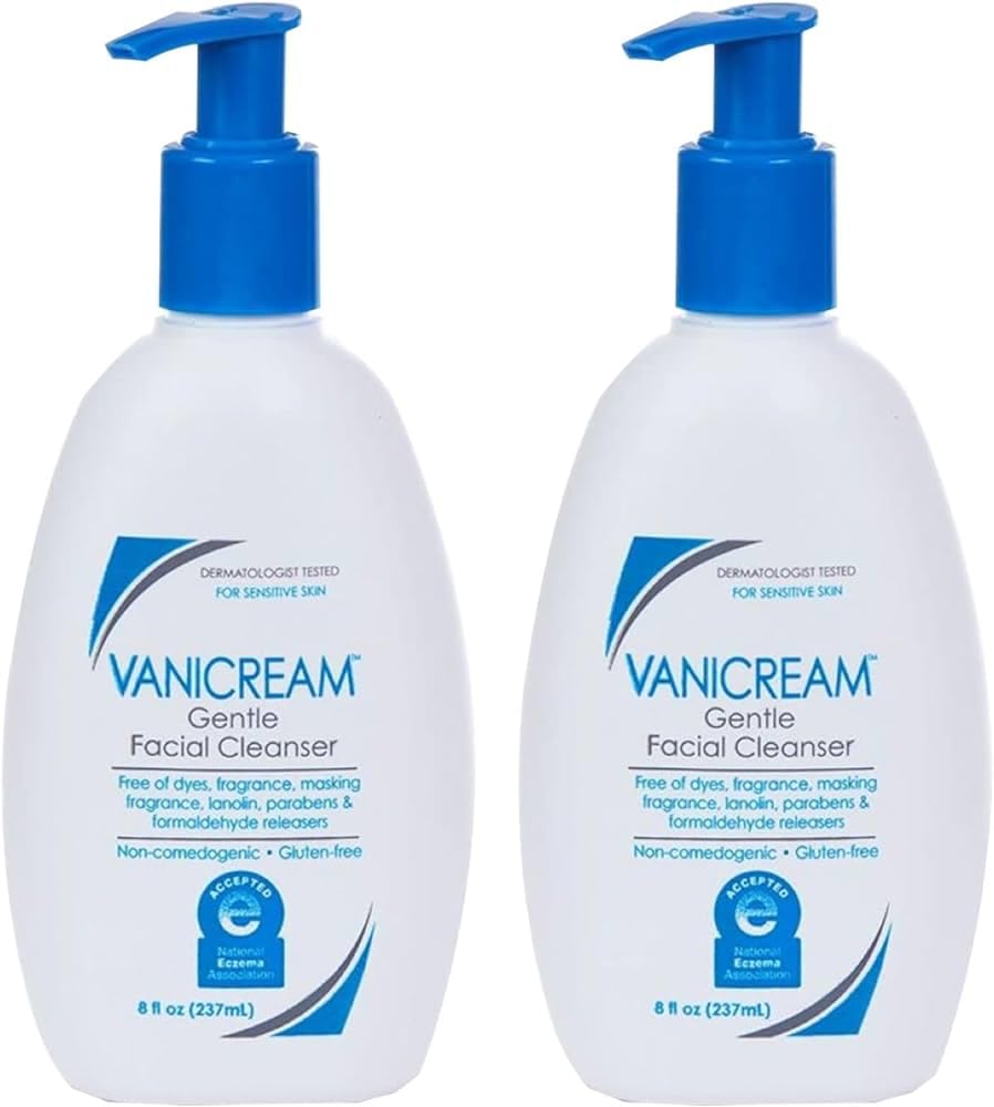 Vanicream Facial Cleanser 8 Fl Oz / 237 Ml - Pack of 2 | Gentle, Fragrance-Free Facial Cleanser