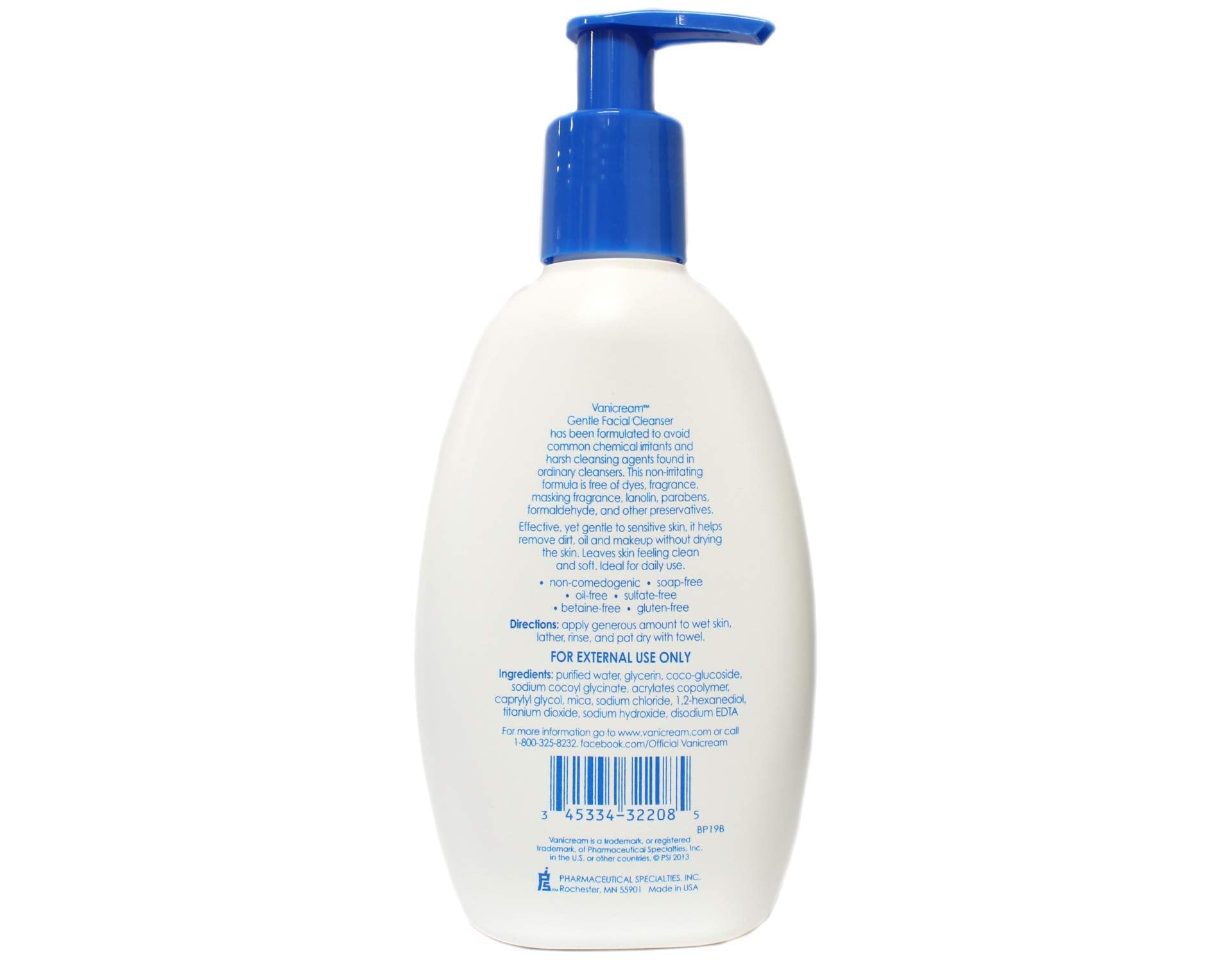 Vanicream Gentle Facial Cleanser for Sensitive Skin | 8 fl oz Pack of 2
