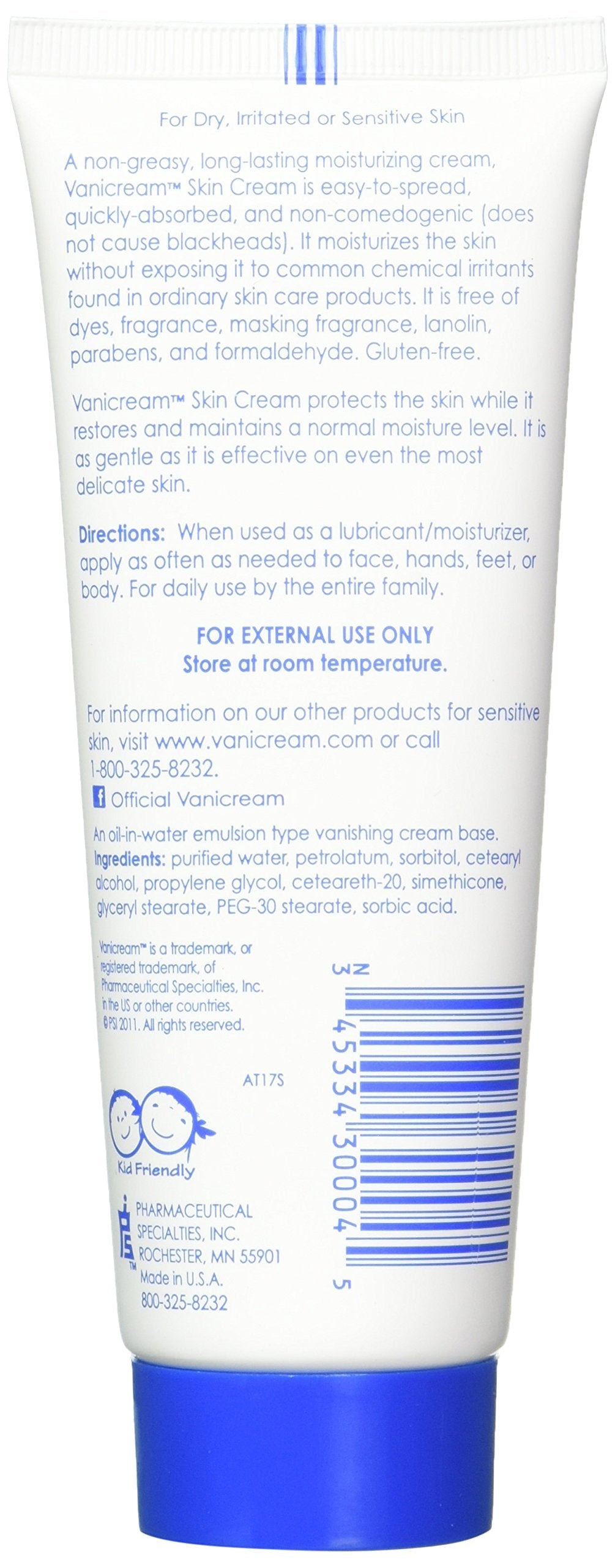 Vanicream Moisturizing Cream for Sensitive Skin – 4 oz (Pack of 2)