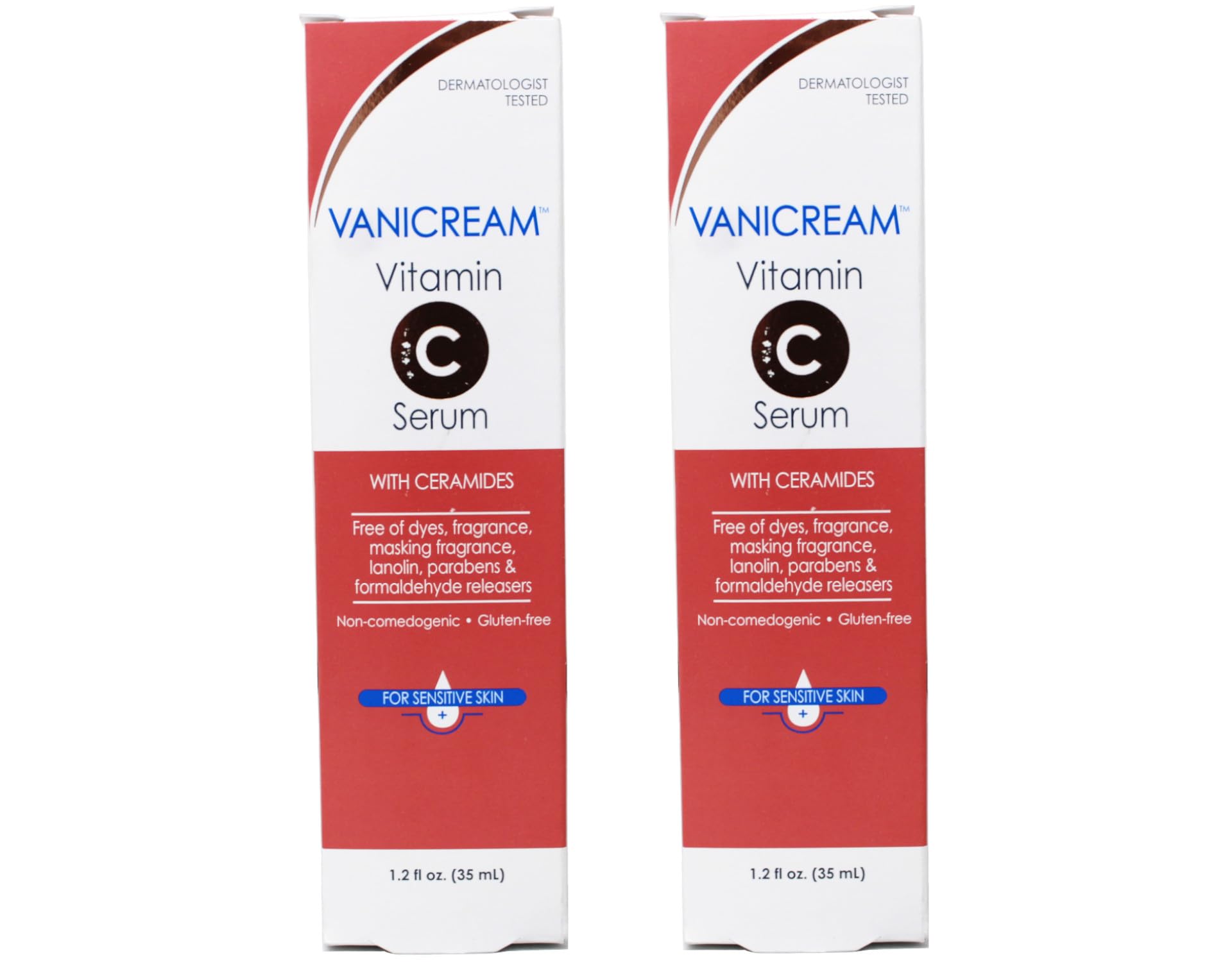 Vanicream Vitamin C Serum with Ceramides for Sensitive Skin – 1.2 fl oz (Pack of 2)