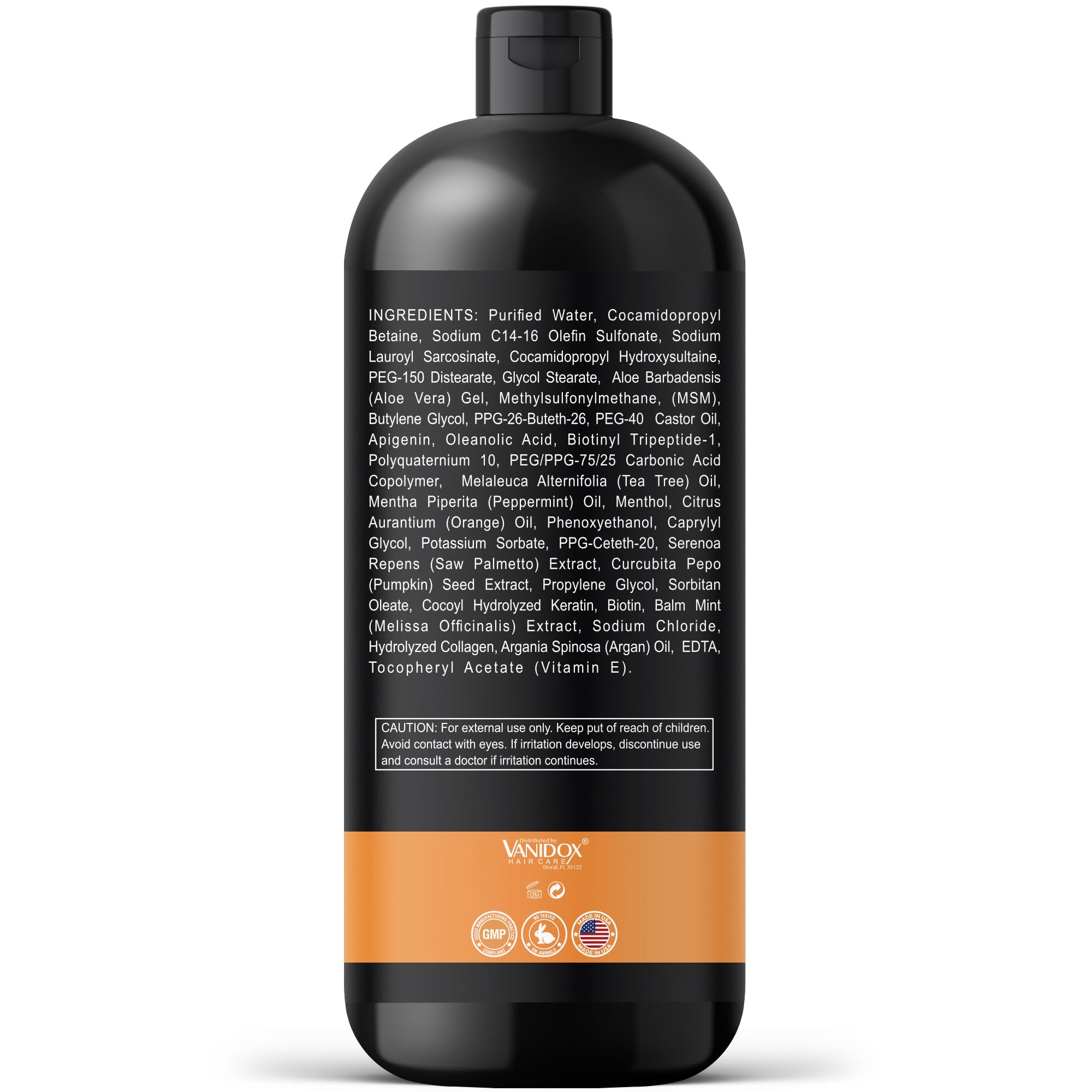 VANIDOX Tea Tree Oil Shampoo with Biotin & DHT Blockers | Itchy Scalp Relief & Thicker-Looking Hair | Made in USA | 16 fl oz