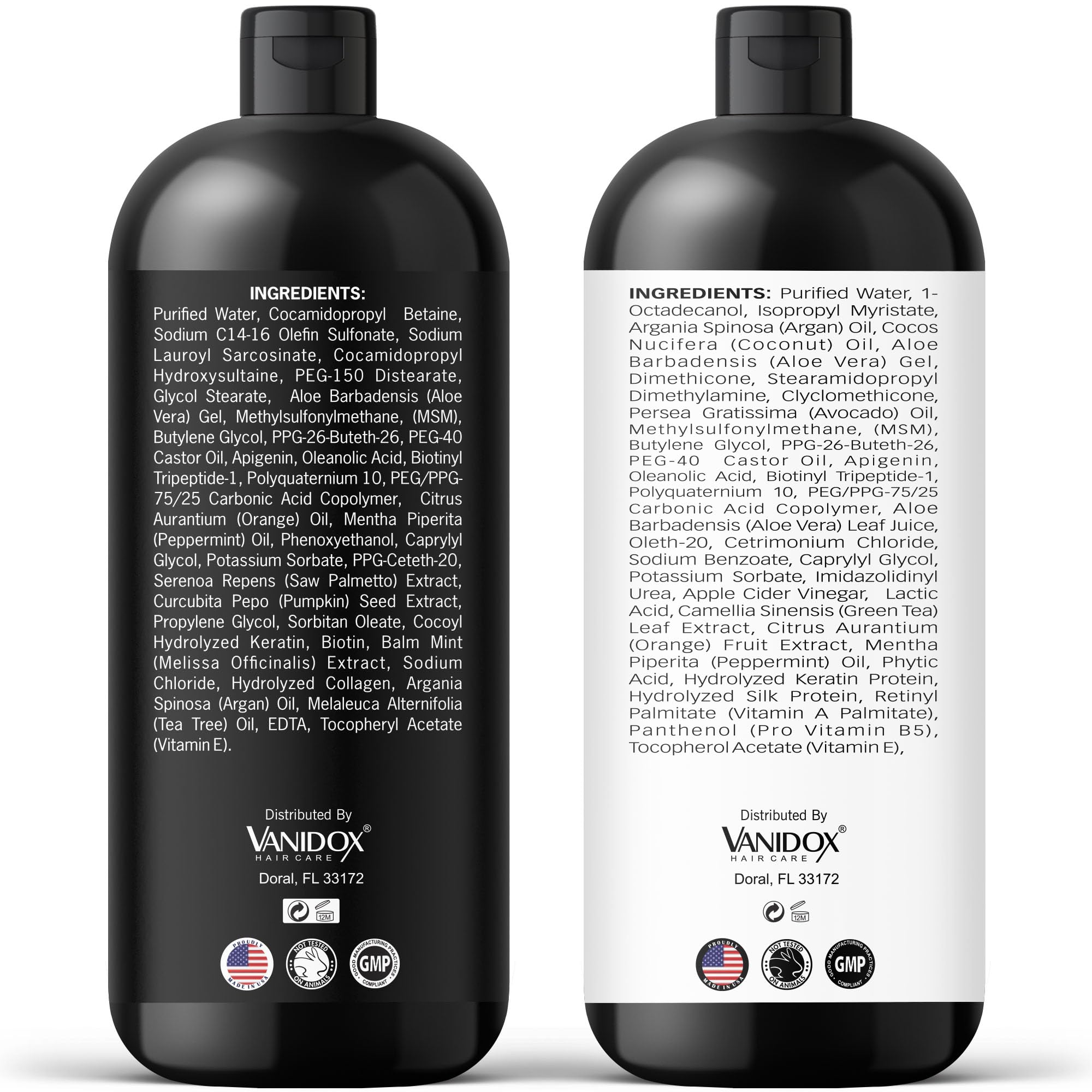 VANIDOX Carbonic Acid Shampoo & Conditioner Set — Deep Moisture, Volume & Scalp Nourishment | Made in USA