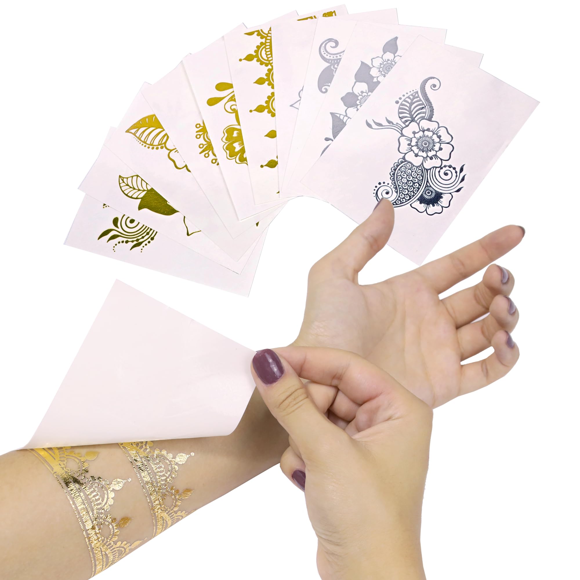 Vanli's Metallic Temporary Tattoo Markers – 12 Pack with 30 Stencil Papers | Body Art for Teens & Adults