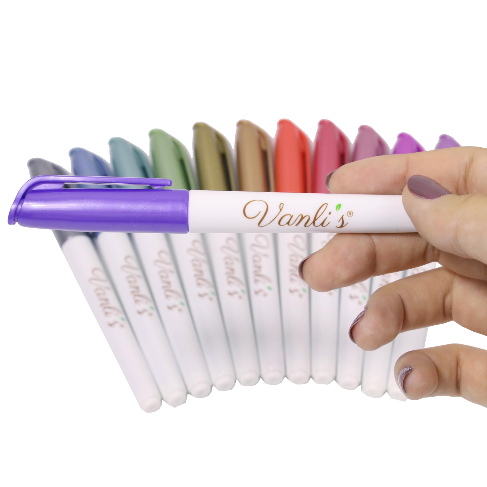Vanli's Metallic Temporary Tattoo Markers – 12 Pack with 30 Stencil Papers | Body Art for Teens & Adults